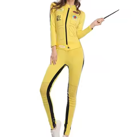Yellow One-Piece Suit Halloween Wedding Kill Bill Cosplay Costume Women's Traditional Ethnic Stage C