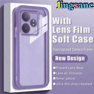 Jingsanc [Có Tấm dán bảo vệ ống kính] Ốp trong suốt cho Realme GT 6/Realme GT 6t/Realme GT Neo 6/Rea