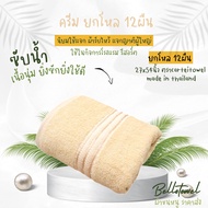 ผ้าเช็ดตัว ผ้าขนหนู สีพื้น 27x54นิ้ว [นุ่งอาบน้ำได้] cotton100% ยกโหล12ผืน