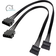 Molex IDE 4 Pin Male to 15 Pin Female SATA Power Converter Adapter Cable Hard Drive HDD SSD Power Extension Cable,2 Pack