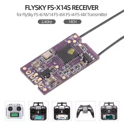 FlySky FS-X14S Receiver 2.4Ghz 14CH PPM S.BUS Signal Outputs for FlySky FS-I6 NV14 FS-I6X FS-i4 FS-I