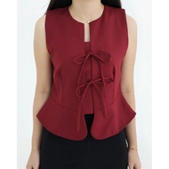 Moelan - Sleeveless Ribbon Top / Cute Sleeveless Ribbon Top
