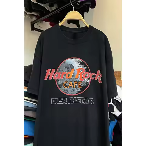 Hard Rock Cafe American Dark Vintage Retro Rock Band Short Sleeve Loose Trend Men's and Women's T-sh