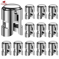 12 Pcs Champagne Stoppers 1.5×1.5×2.1 inch Stainless Steel Champagne Saver Reusable Champagne Sealer Stopper with Double Buckle Durable Champagne Cork for Wine SHOPSKC9058