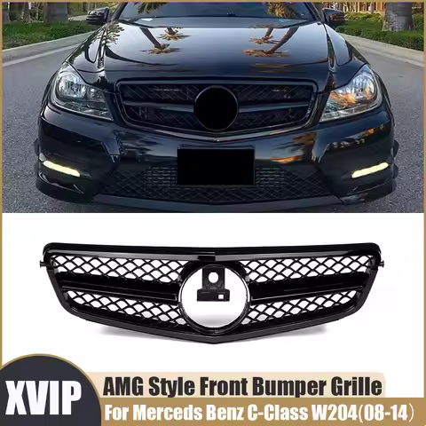 XVIP Glossy Black AMG Style Racing Grills For Mercedes Benz C-Class W204 08-14 C180 C250 C350 Front 