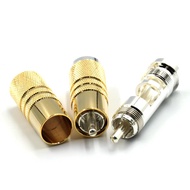 【Be worth】 4pcs Yter Srca Gold Male Rca Connector Rca Plugs Audio Cable Connector