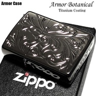 Zippo Lighter Armor Botanical Titanium Coating Mirror Black【Direct from Japan】
