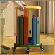 Stackable Solid Wood Stool Dopamine Color Round Stool Household Stacking Stool Stacking Coffee Table
