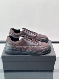 🎀順豐包郵 全新ZEGNA 深棕拼接休閒運動鞋 深棕 皮革+麂皮+網布