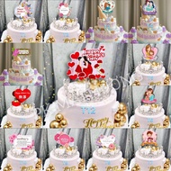 10 high-quality paper cards to decorate birthday cakes and cream cakes (1 set of 10 cards)