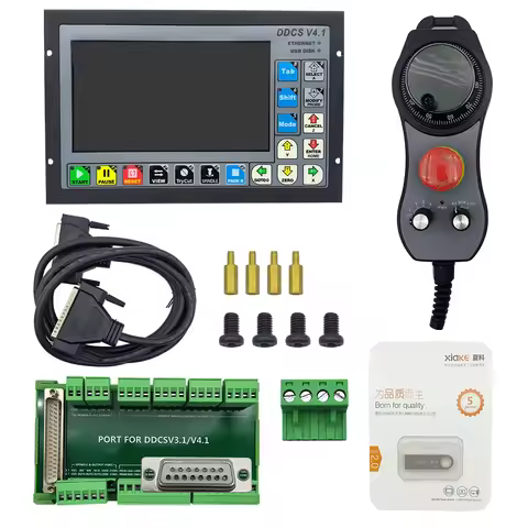 DDCS V4.1 3/4 Axis G Code CNC Controller Offline for Engraving Milling Machine + 4 Axis E-Stop MPG M