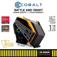 COBALT BATTLEAMD - Ryzen 7 7800X3D/9800X3D - RX7800XT/RX9070XT - 32GB/64GB - 1TB/2TB (3Yrs Warranty)
