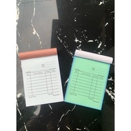 MINI CASH NOTES, 2 PLY NOTES, SIZE 1/ 8 FOLIO