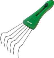 SUMIO Adjustable Hand Rake – 6-Tine Wire Broom, 4-Position Rake Head, Rust-Resistant for Tight Space
