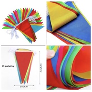 MERAH COLORFUL TRIANGLE FLAG CLOTH TRIANGLE BENDEON/ RED AND WHITE TRIANGLE FLAG/ BUNTING FLAG/