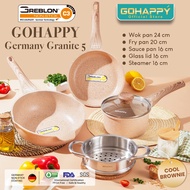 PAN SET 5 PC GREBLON Gohappy germany granite non-stick best