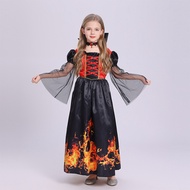 Halloween Vampire Costume Flame Children cos Witch Vampire Costume Stage Performance Costume