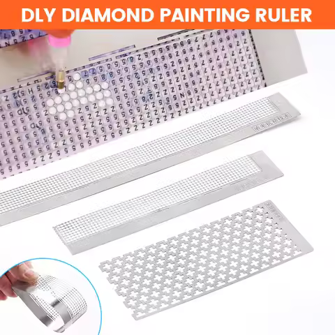 DIY Diamond Painting Tools Net Ruler Drilling Ruler Solid Color Diamond Embroidery Painting Ruler Di