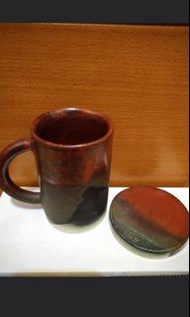 早期陶藝家陶釉茶杯美品收藏/大茶杯 有蓋子