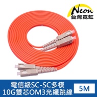 Telecom Grade SC-SC Multimode 10G Dual Core OM3 Optical Fiber Jumper Cable 5m