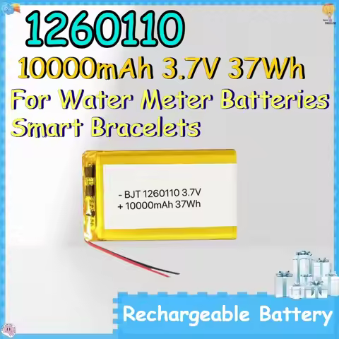 1260110 10000mAh 3.7V 37Wh Rechargeable Battery for Water Meter Batteries Smart Bracelets Lithium Io