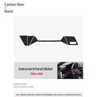 แฟชั่นใหม่!→ สำหรับ8Y รถ Audi A3 S3 2021-2025คาร์บอนไฟเบอร์แผ่นแผงคอนโซลตรงกลางสติกเกอร์ตกแต่งภายในร