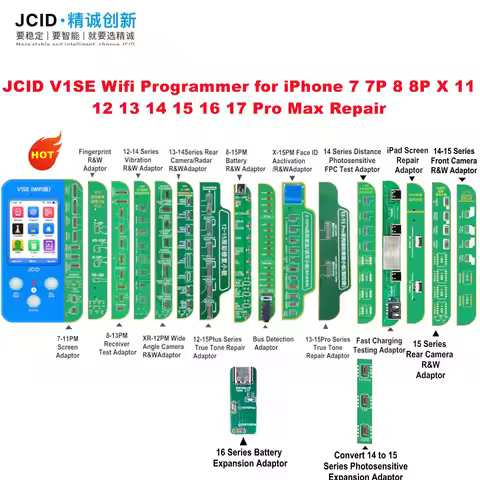 JC V1SE Wifi Programmer for iPhone 11 12 13 14 15 16 17Pro Max Original Color Touch Shock Face ID Re