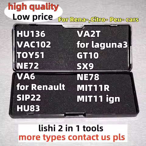 top selling lishi 2 in 1 Tool HU136 VAC102 TOY51 NE72 VA6 for Renault SIP22 HU83 VA2T for laguna3 GT