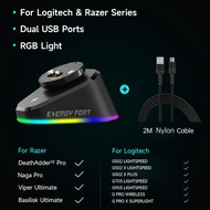 Wireless Mouse Charger สำหรับ Logitech G Pro X Superlight G502 X Lightspeed GPW 2 Razer DeathAdder V2 Naga Pro Viper Dock Station