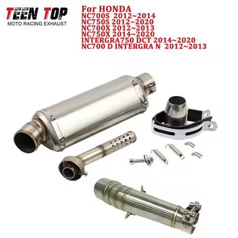 370mm Racing Exhaust Muffler For Hodna NC700S NC700X NC750X NC750S Slip-on Exhaust 51MM Mid Tube Esc