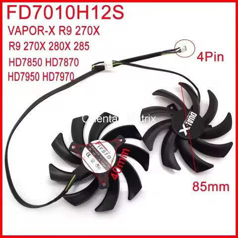 2pcs/lot FD7010H12S 85mm For Sapphire R9 280X VAPOR-X R9 270X HD7950 HD7970 Graphics Card Cooling Fa
