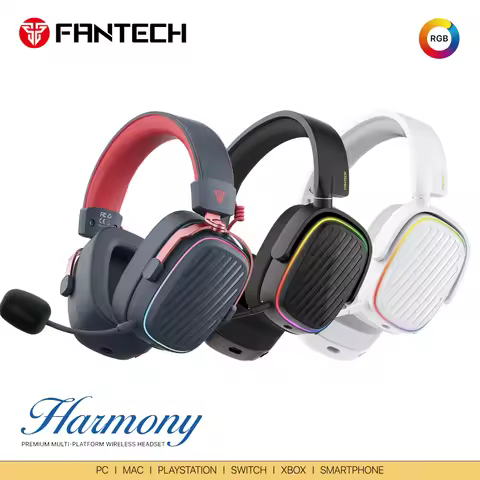 FANTECH Harmony PRO WHG02P 7.1 Surround Sound Gaming Headset Bluetooth 5.3 2.4G Wireless Headphones