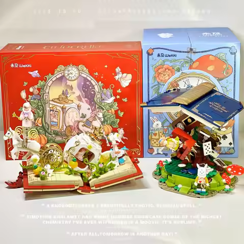 Wekki Fairy Tale Book：Alice Wonderland Model Series Children Assemble Toys Blocks Little Girls' Favo