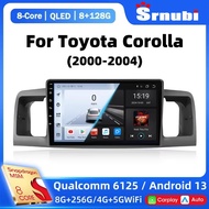 2 Din Android 13 Car Radio Qualcomm SM6125 for Toyota Corolla E120 2000 - 2004 Stereo Multimedia Vid