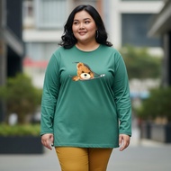 Jumbo Bear Women's Long Sleeve T-Shirt Zipper 7XL 6XL 5XL 4XL 3XL 2XL