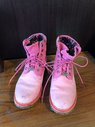 百貨專櫃購買-timberland粉紅短靴