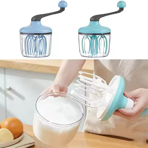 Multifunctional Manual Whisk Semi-Automatic Egg Beater Hand Crank Mixer Cake Cream Home Kitchen Ferr