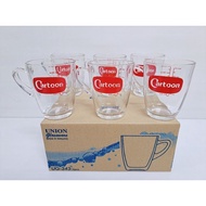Cartoon Glass Box Of 6 Standard Scale Size 8 Ounces Or 250 Ml.