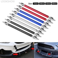 LOOKSHOW 2Pcs 75mm/100mm/150mm/200mm Universal Adjustable Car Racing Front Rear Bumper Lip Rods Spli