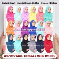 TUDUNG MOOTIARA INSTANT SHAWL WARDA KLASIK PLAIN 3.0 #ironless #takpayahgosok