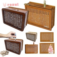 ROXUL Piggy Bank, Crafts Reusable Money Box,  Handmade Wooden with Saving Money Goals Counter Money 