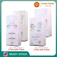 HOME PRIME SW007 Bear Theme Cartoon Design Japanese Style Plastik Kanak-kanak Almari Pakaian Kabinet