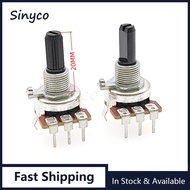1PCS 161 Type Single Potentiometer B5K B10K B20K B50K B100K Vertical 3Pins Shaft Length 20mm Volume 