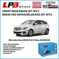 Mercedes Benz W246/W242 B180/B200 Front/Rear Brake Pad LBP Premium Semi Metallic Euro Standard