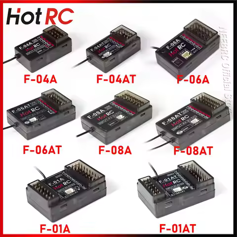 HotRC F-04AT F-06AT F-08AT F-01A F-01AT 4/6/8CH 2.4G Gyro Receiver Voltage Return PWM Lamp Control f