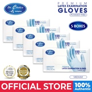 Indoplas Dr. Choice Powder Free Examination Latex Gloves Box of 100 (Medium) - 5 Boxes