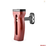 Andoer Andoer Universal Camera Cage Wooden Handle Left/Right Side Hand Grip with Cold Shoe Mount 1/4