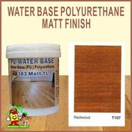 T107 REDWOOD ( 1L ) 383 MATT PU COAT WATER BASE POLYURETHANE P.U EXTERIOR AND INTERIOR WOOD VARNISH