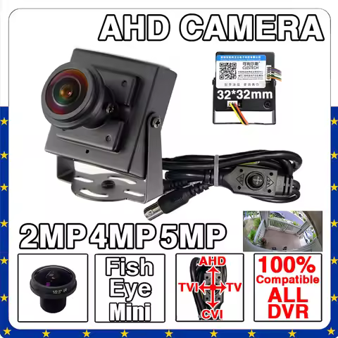 32x32mm Super Small Metal Fish Eye Mini Panoramic Camera 4K 5MP 1080P HD CVBS TVI CVI AHD 4in1 CCTV 