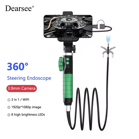 Dearsee 3.9mm/6.4mm Lens 1080P HD Steering Endoscope Engine Detection WiFi Industrial Endoscope Came